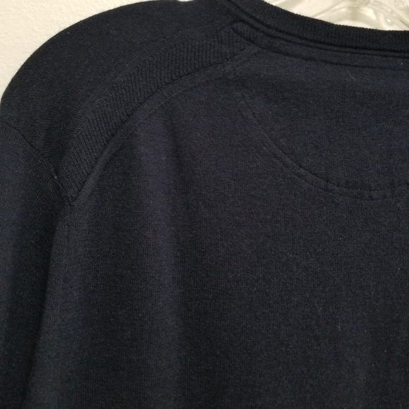 Ted Baker London Mens Navy Blue V-neck Wool Cashmere Sweater Fine Knit Medium - Picture 8 of 11